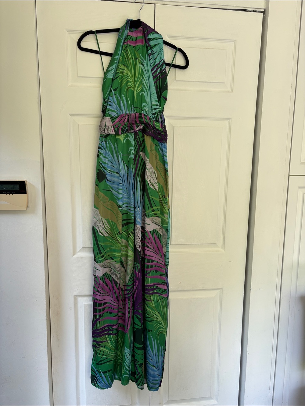Zara Green Tropical Halter Jumpsuit Small